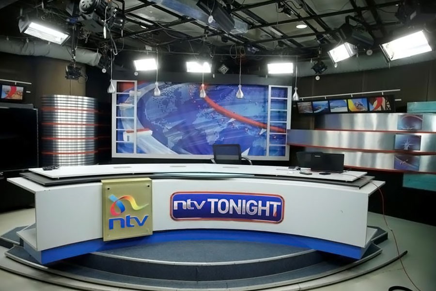 An empty studio of the NTV channel is seen, which was shut down by the Kenyan government because of their coverage of opposition leader Raila Odinga's symbolic presidential inauguration this week.(REUTERS)