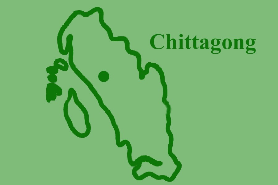 Map showing Chittagong district