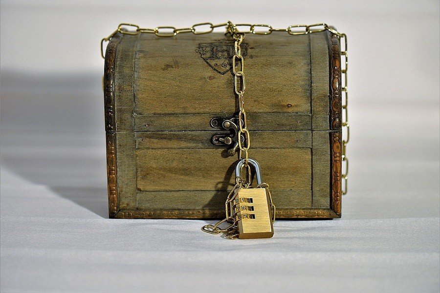 A metal chest is seen locked in this photo. Pixabay/Files