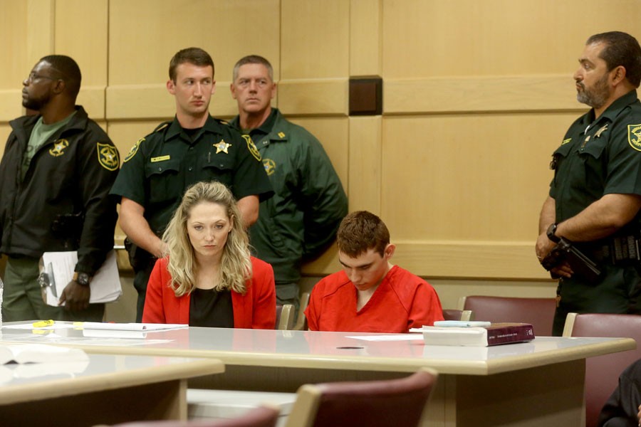 Nikolas Cruz, facing 17 charges of premeditated murder in the mass shooting at Marjory Stoneman Douglas High School in Parkland, appears in court for a status hearing in Fort Lauderdale, Florida, February 19, 2018. (Reuters)