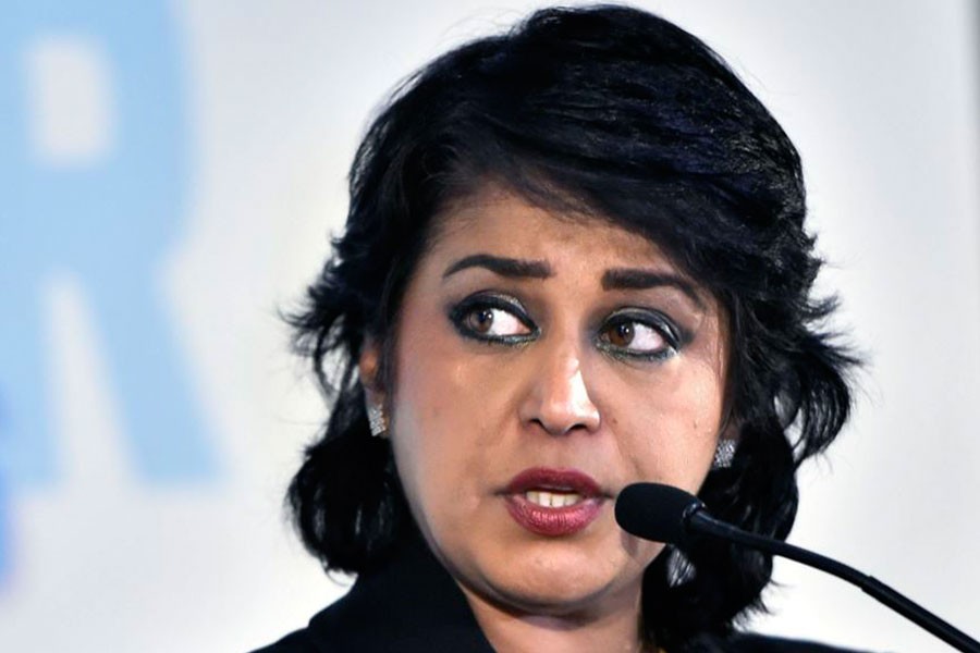 President of Mauritius Ameenah Firdaus Gurib-Fakim speaks at a summit on water issues in Budapest, Hungary, November 29, 2016. AP photo.