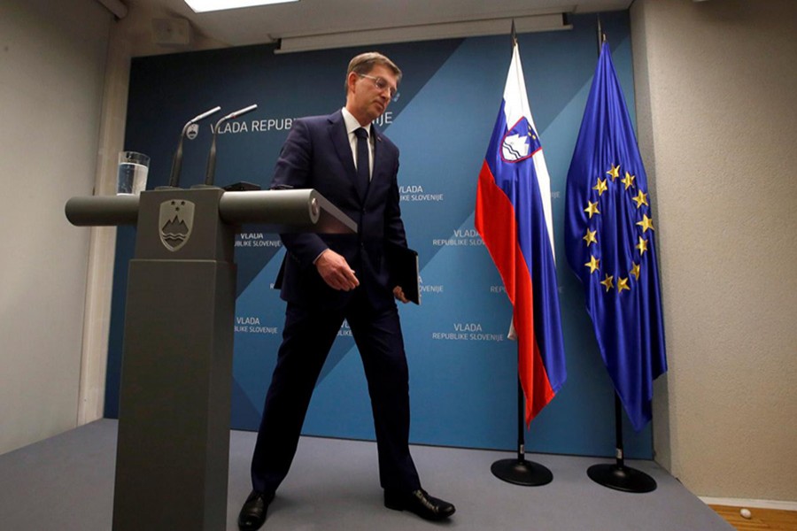 Miro Cerar, Slovenia's Prime Minister speaks during a news conference announcing his resignation in Ljubljana, Slovenia on Wednesday - Reuters photo