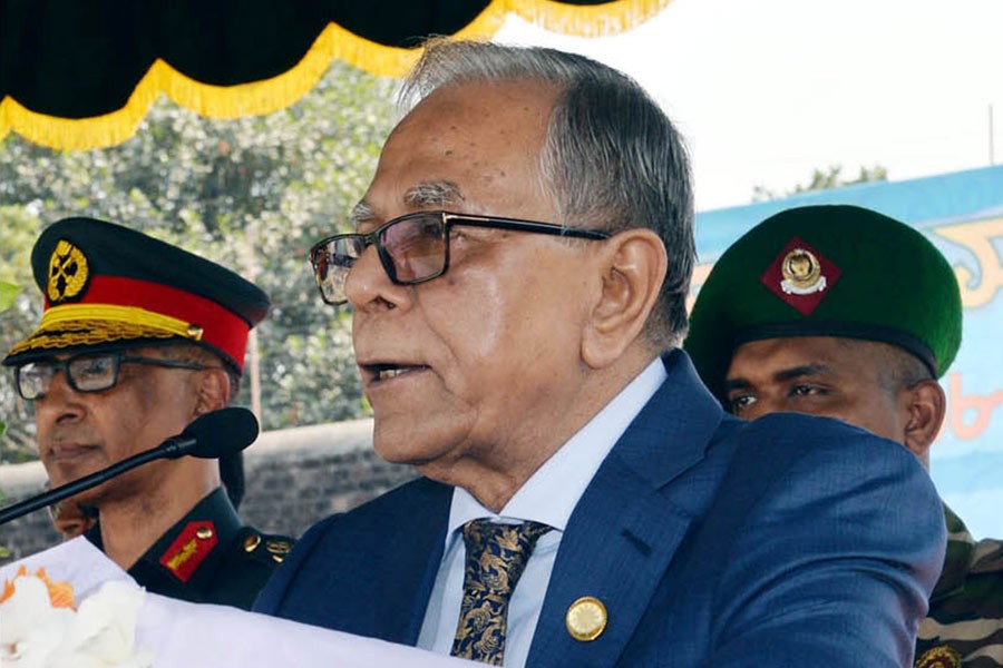 President Abdul Hamid addressing a programme marking the Prison Week-2018 at Kashimpur Central Jail in Gazipur on Tuesday. -Focus Bangla Photo