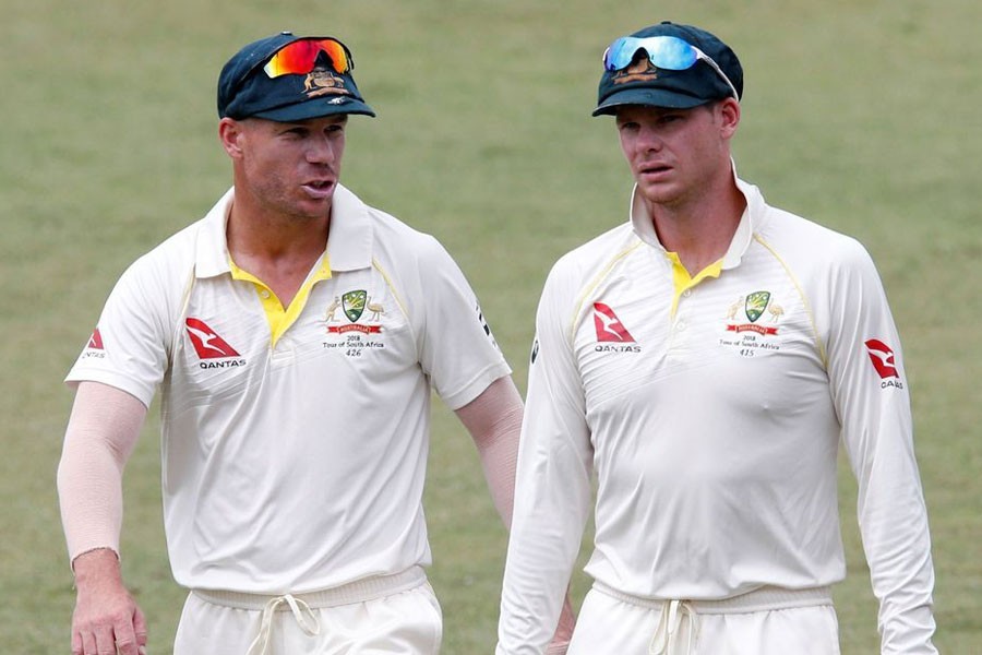 - Reuters file photo showos axed Australian captain Steve Smith (R) and vice-captin David Warner.