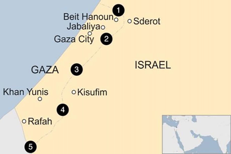 Gaza-Israel border clashes leave five Palestinians dead, thousands injured  