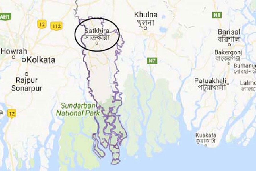 Google map shows Satkhira district