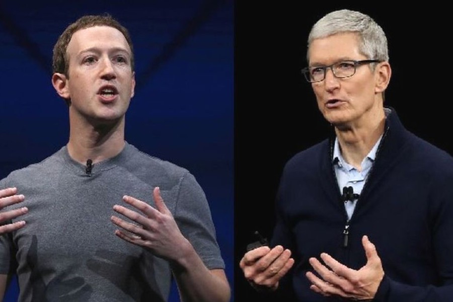 Tim Cook had said he would not have let himself be in Mr Zuckerberg's current situation. BBC/File