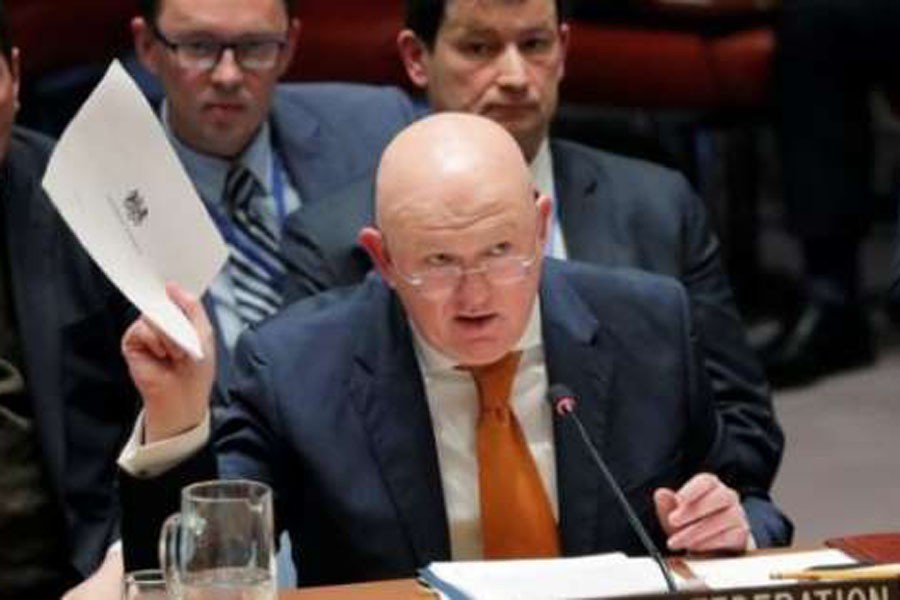 Moscow's UN ambassador Vasily Nebenzia: "You are playing with fire and you will be sorry". BBC/File Photo