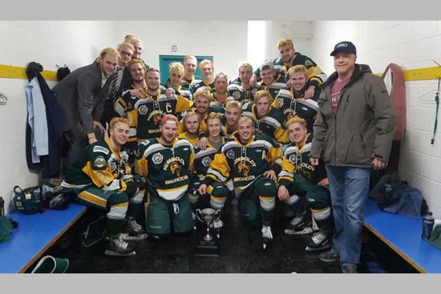 A photo posted to the team’s Twitter feed on 24 March after a playoff win. Credit: Humboldt Broncos/BBC.