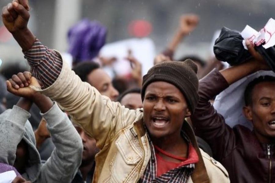 Ethiopia has been hit by a wave of anti-government protests. BBC/File