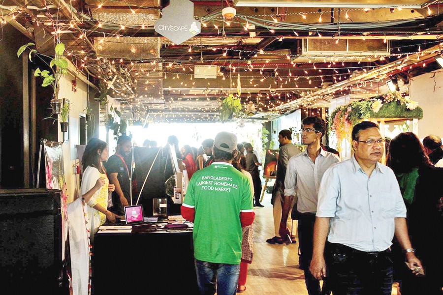 Visitors at the event 'Sheroes of Today', an  initiative of female entrepreneurs showcasing their products, held in Dhaka recently
