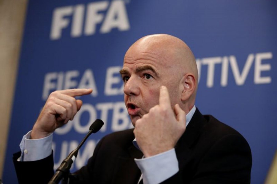 Reuters file photo shows FIFA president Gianni Infantino