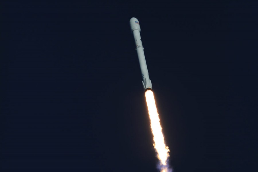 A SpaceX Falcon 9 rocket soars upward after lifting off from Space Launch Complex 40 at Cape Canaveral Air Force Station in Florida on Wednesday, carrying NASA’s Transiting Exoplanet Survey Satellite (TESS) - Courtesy: NASA