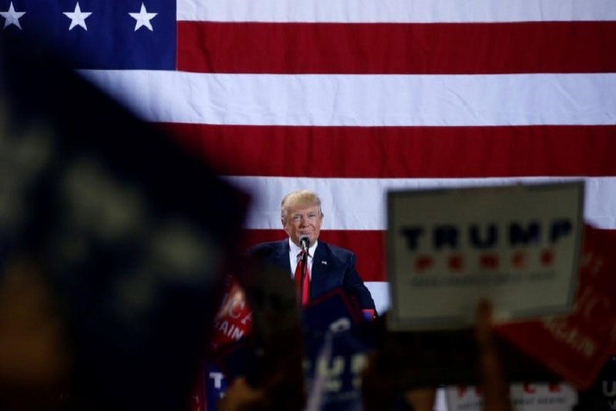 Republican presidential nominee Donald Trump appears at campaign rally in Grand Rapids, Michigan US October 31, 2016. Reuters/Files