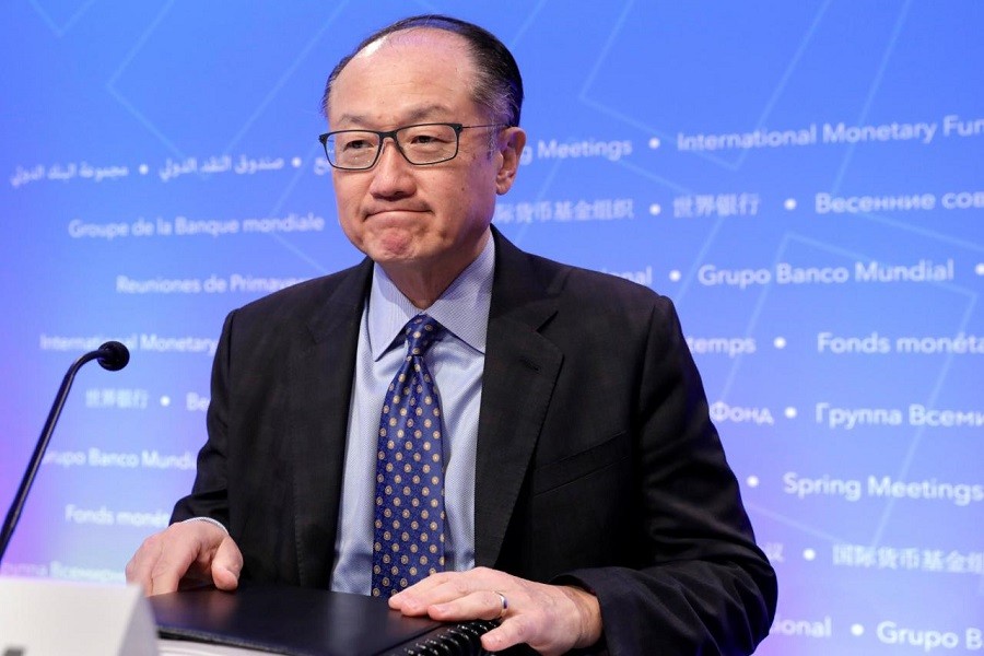 World Bank President Jim Yong Kim speaks at a news conference ahead of the spring meeting of the IMF and World Bank in Washington, US, April 19, 2018. Reuters