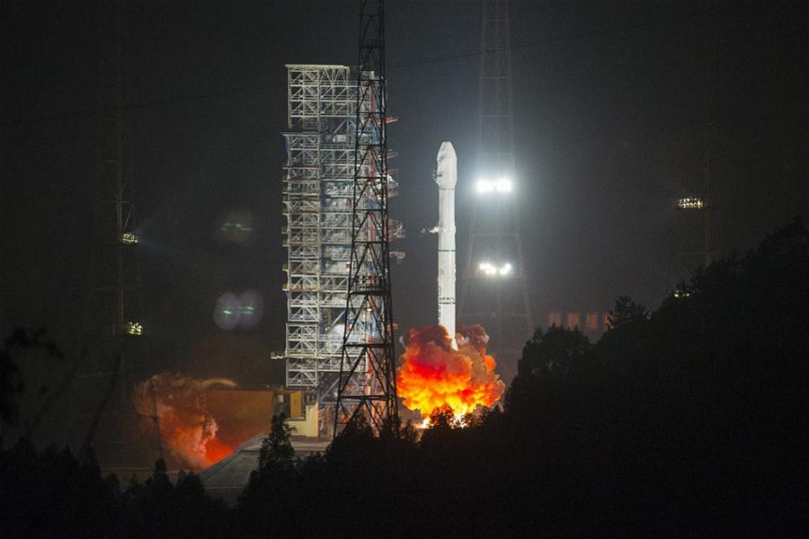 China launched a new communication satellite "APSTAR-6C" on a Long March-3B carrier rocket from the southwestern Xichang Satellite Launch Center, May 4. Xinhua/File