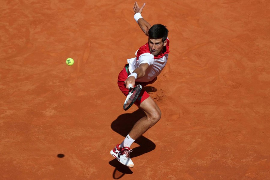 Tennis - ATP 1000 - Madrid Open - Madrid, Spain - May 7, 2018 Serbia’s Novak Djokovic in action during his first round match against Japan’s Kei Nishikori. Reuters.