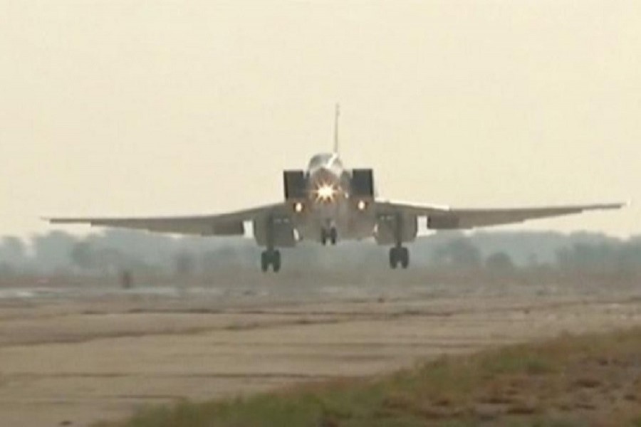 Representational image taken from video footage and released by Russia's Defence Ministry on August 18, 2016, shows a Russian Tupolev Tu-22M3 long-range bomber landing at an air base near the Iranian city of Hamadan. Ministry of Defence of the Russian Federation/Handout via Reuters TV