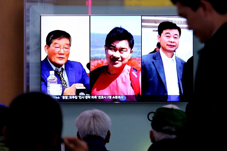 From left: Kim Dong-chul, Tony Kim and Kim Hak-song on TV news reports in Seoul, South Korea, this month. North Korea released the three men, all American citizens, on Wednesday. Photo: AP