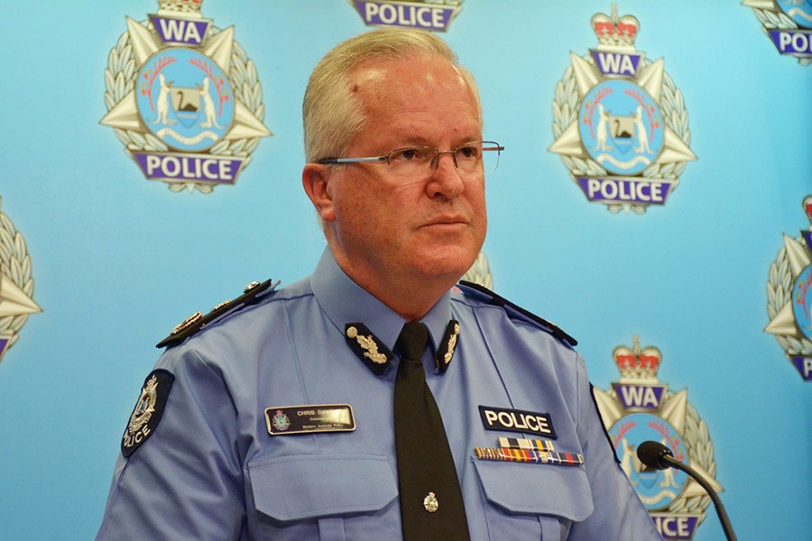 Police Commissioner Chris Dawson addresses the media in Perth, Australia on Friday - Reuters photo
