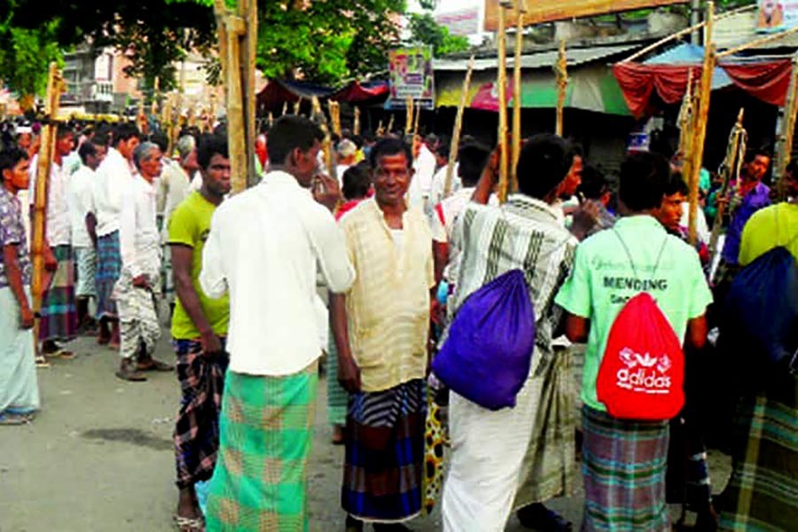 A haat in Cumilla where human labour is sold during harvesting season.