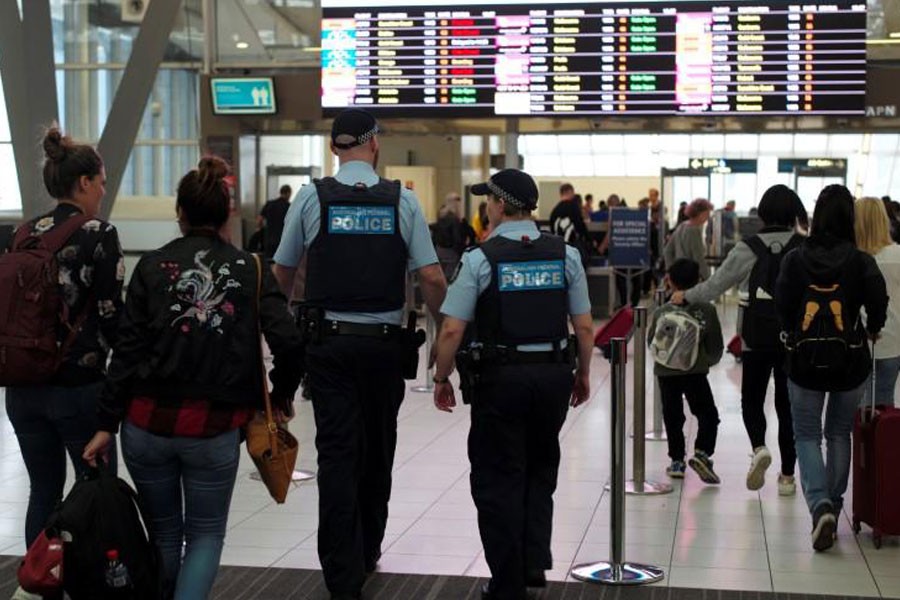 Australia Federal Police officers patrol the security lines at Sydney's Domestic Airport in Australia, July 31, 2017. Reuters photo used for representation.