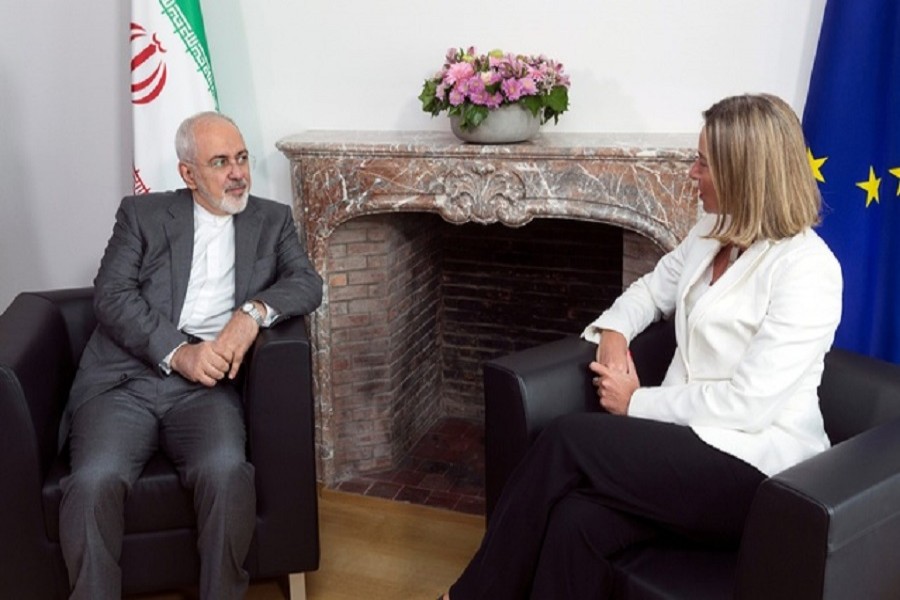 Iran's Foreign Minister Mohammad Javad Zarif takes part in a meeting with European Union Foreign Policy Chief Federica Mogherini, at the European Council headquarters in Brussels, Belgium, May 15, 2018. Reuters/File Photo