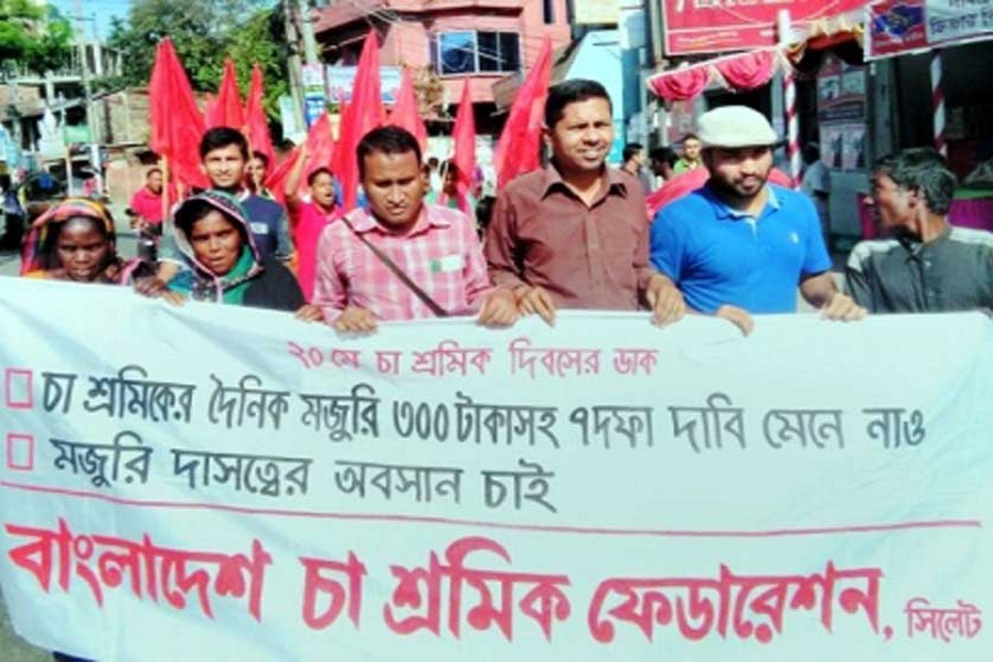 Tea workers demand Tk 300 as daily wage