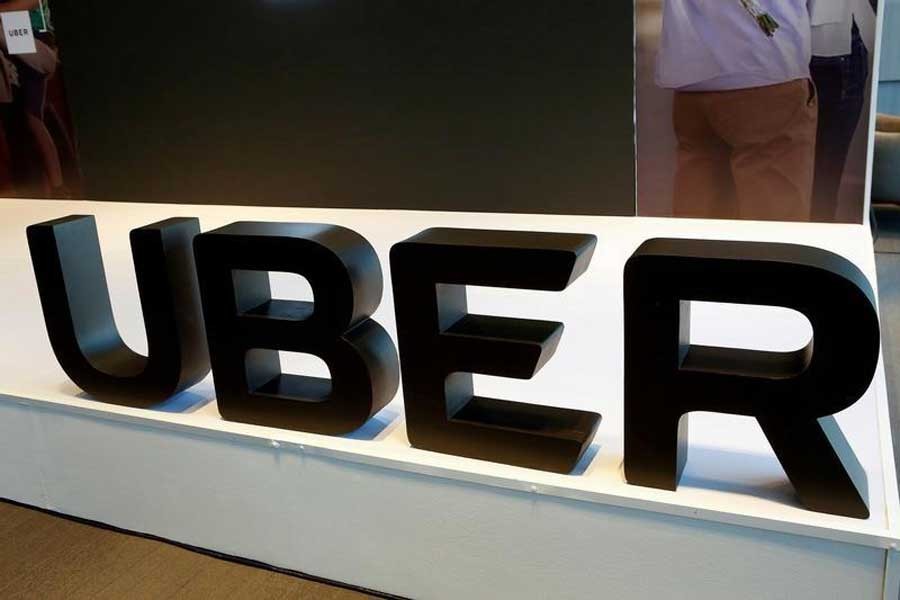 The logo of Uber is pictured during the presentation of their new security measures in Mexico City, Mexico April 10, 2018. Reuters/File Photo