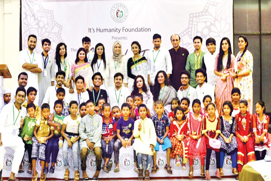 Members of It's Humanity Foundation (IHF), guests and children from IHF Tongi campus met at ifar get-together at Celebrity Convention Hall in city’s Gulshan area recently