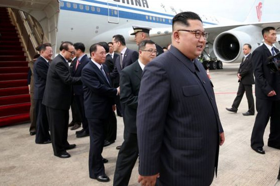 Kim Jong-un arrived in Singapore ahead of US President Donald Trump
