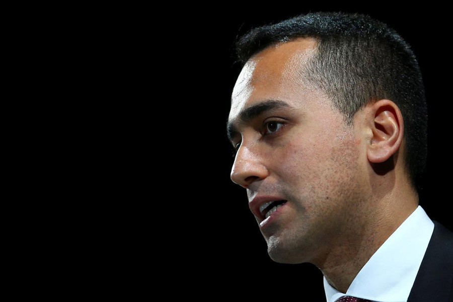 Italian Minister of Labour and Industry Luigi Di Maio speaks at the Italian Business Association Confcommercio meeting in Rome, Italy, June 7, 2018. Reuters.
