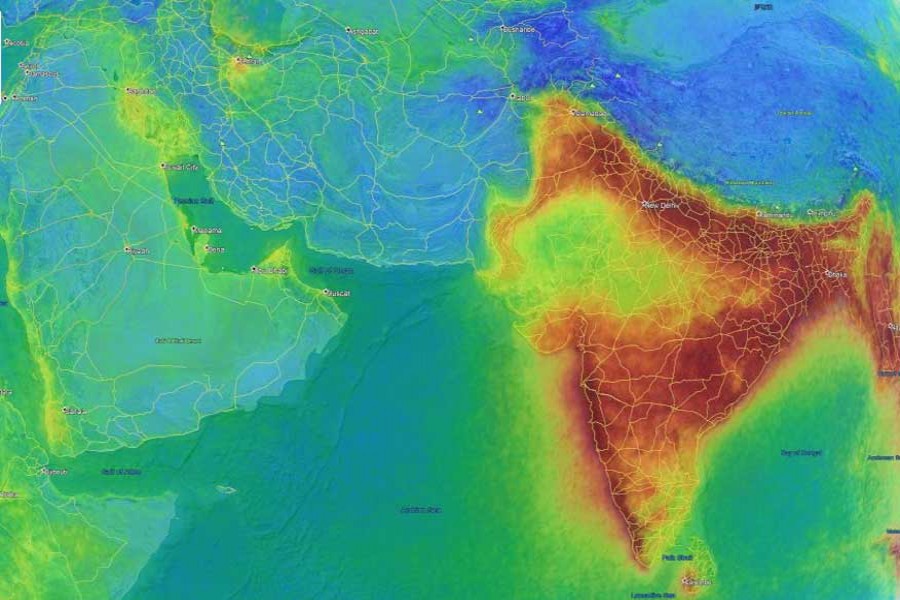 Air over India, neighbouring countries looks different from space