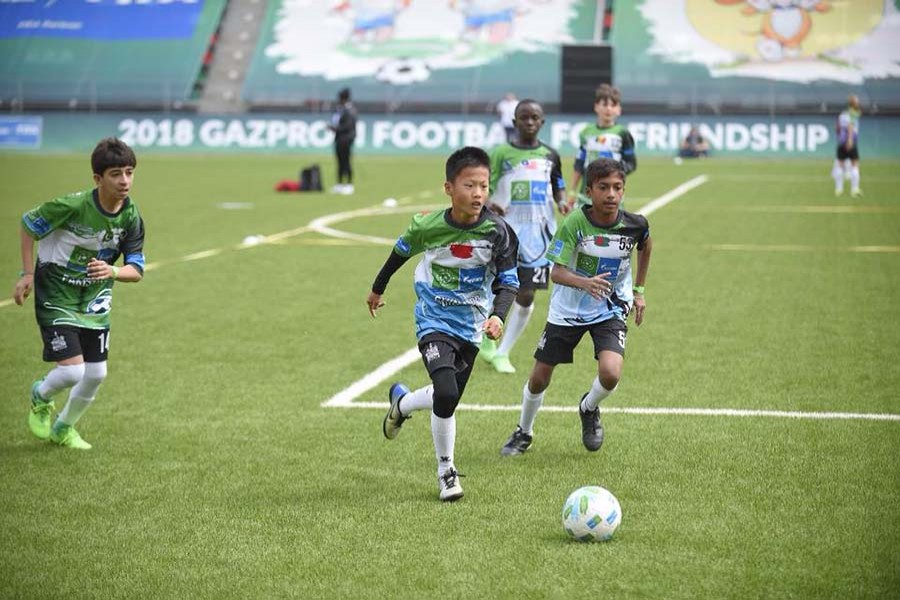 Young Footballer MD Golam Rafi Khan seen at the F4F International Championship