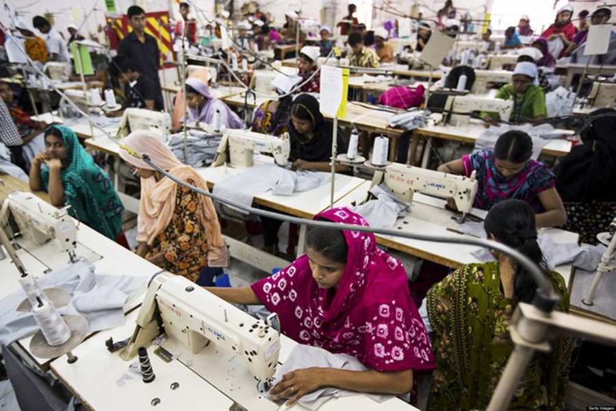 Women working at a readymade garment factory in Bangladesh — File photo