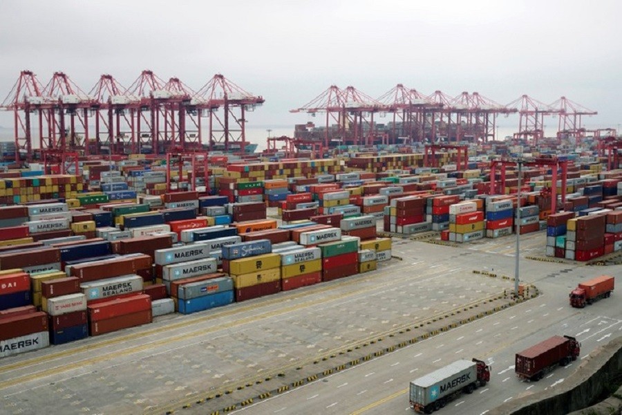 Containers are seen at the Yangshan Deep Water Port in Shanghai, China, April 24, 2018. Reuters/File Photo