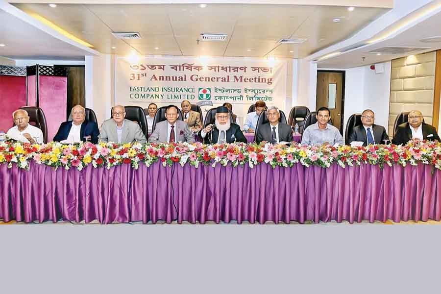 Chairman of Eastland Insurance Company Limited Mahbubur Rahman presiding over the 31st AGM in the capital recently