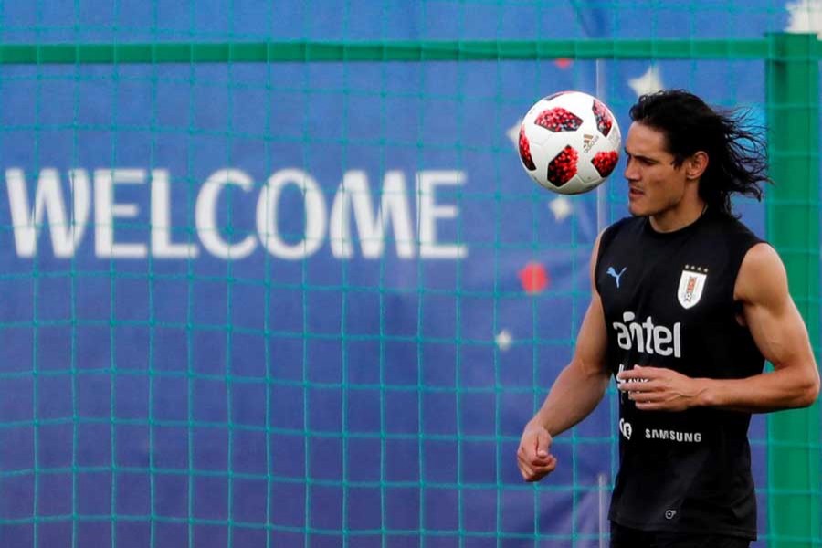 Football - World Cup - Uruguay Training - Uruguay Training Camp, Nizhny Novgorod, Russia - July 5, 2018 Uruguay's Edinson Cavani during training. Reuters