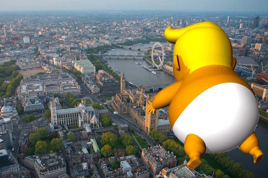 Campaigners claim the figure reflects Mr Trump's character as an "angry baby". Image: Jason Hawkes