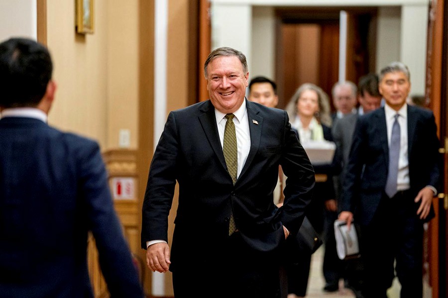 US Secretary of State Mike Pompeo is going to attend a lunch with Kim Yong Chol, a North Korean senior ruling party official, at the Park Hwa Guest House in Pyongyang of North Korea on Saturday. -Reuters Photo