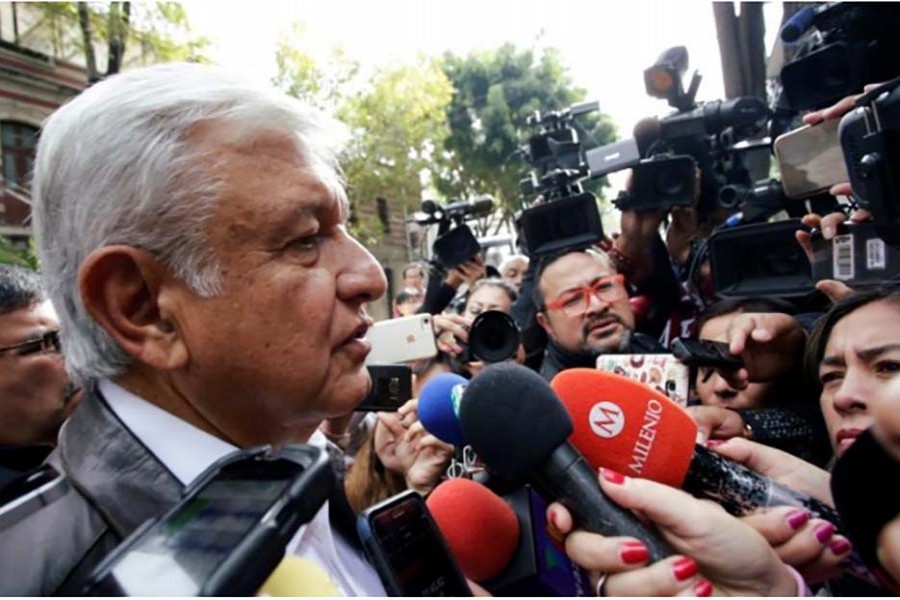 Mexican President-elect Andres Manuel Lopez Obrador talks to journalists as he arrives to a meeting with his new cabinet in Mexico City, Mexico on  July 0 7, 2018.	 — Photo: Reuters