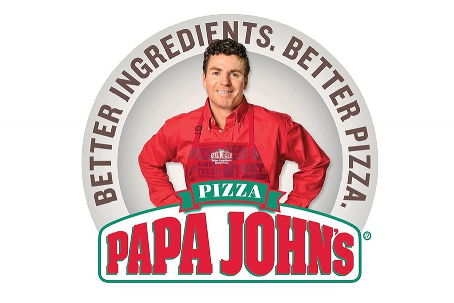 Mr Schnatter will no longer appear on Papa John's pizza boxes and other marketing material. Internet image shows current logo of the food brand