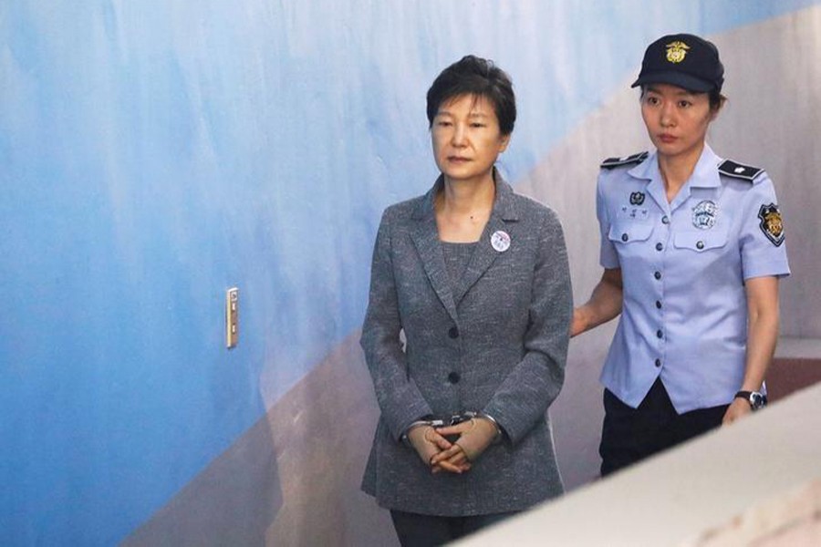 South Korean ousted leader Park Geun-hye arrives at a court in Seoul, South Korea, August 25, 2017. Reuters/File photo