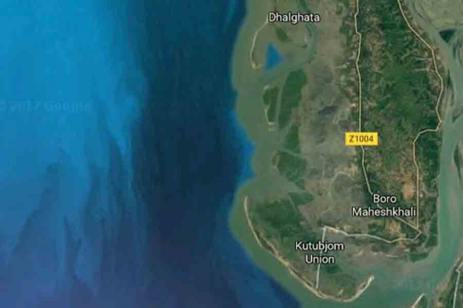 Google Maps image shows Cox's Bazar's Maheskhali upazila