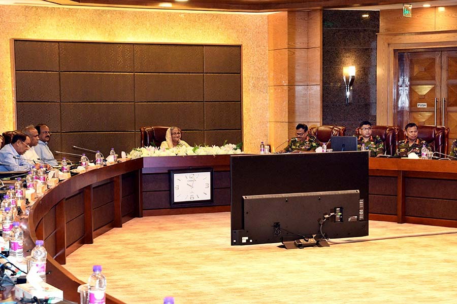 Prime Minister Sheikh Hasina addressing the opening of Army Headquarters Selection Board-2018 in Dhaka on Sunday. -Focus Bangla Photo