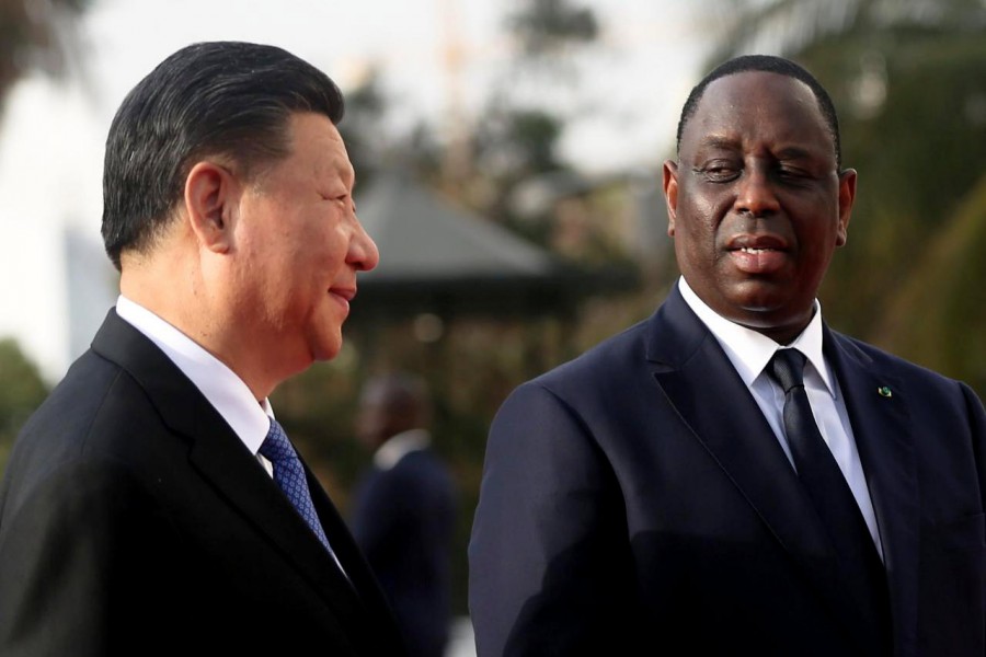 Chinese President Xi Jinping talking with Senegal's President Macky Sall at the Presidential Palace during his visit to Dakar of Senegal July 21, 2018. -Reuters Photo