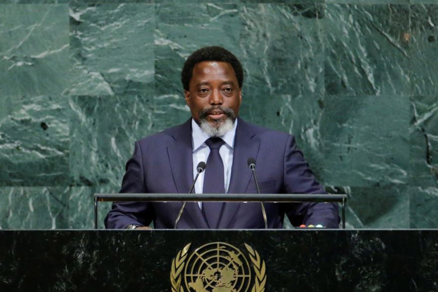 Joseph Kabila, president of the Democratic Republic of the Congo, addresses the 72nd General Assembly at UN headquarters in New York, Sept 23, 2017 - Reuters