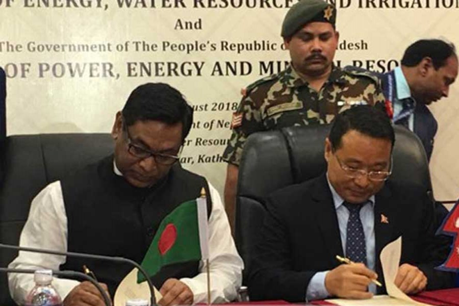 Bangladesh signs MoU with Nepal on hydro-electricity