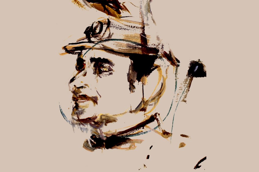 Portrait of Brigadier General Jamil (Bir Uttam) by Artist Shahabuddin Ahmed