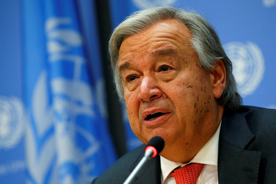 UN secretary-general Antonio Guterres is seen int his undated Reuters file photo